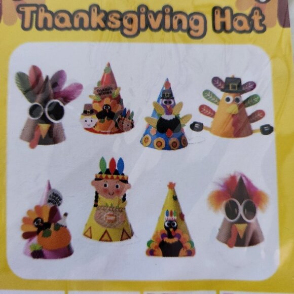 Thanksgiving Craft Kit Party Hats for 8 - Picture 1 of 4